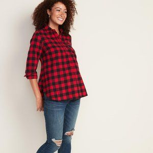 NWT Old Navy Buffalo Plaid Maternity Pull Over